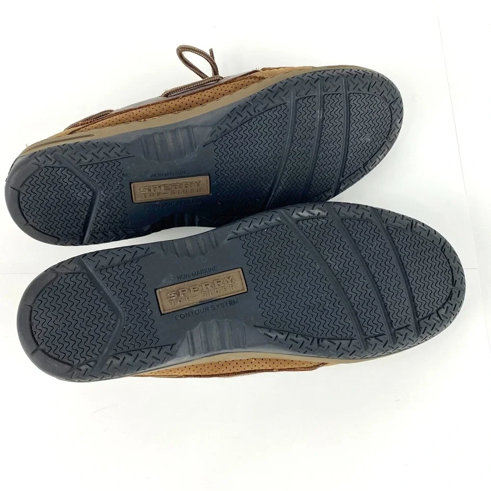 Sperry Top-Sider Boat Shoes Men's 11 M Brown Leather 61421 Slip On Loafers Fine!